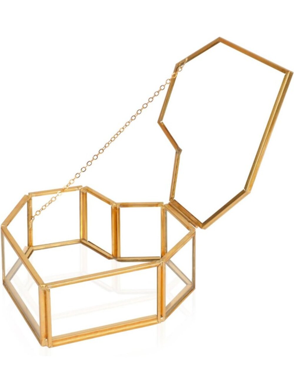 Heart-Shaped Vintage Glass Jewelry Box, Hinged Lid Trinket Organizer for Gifts